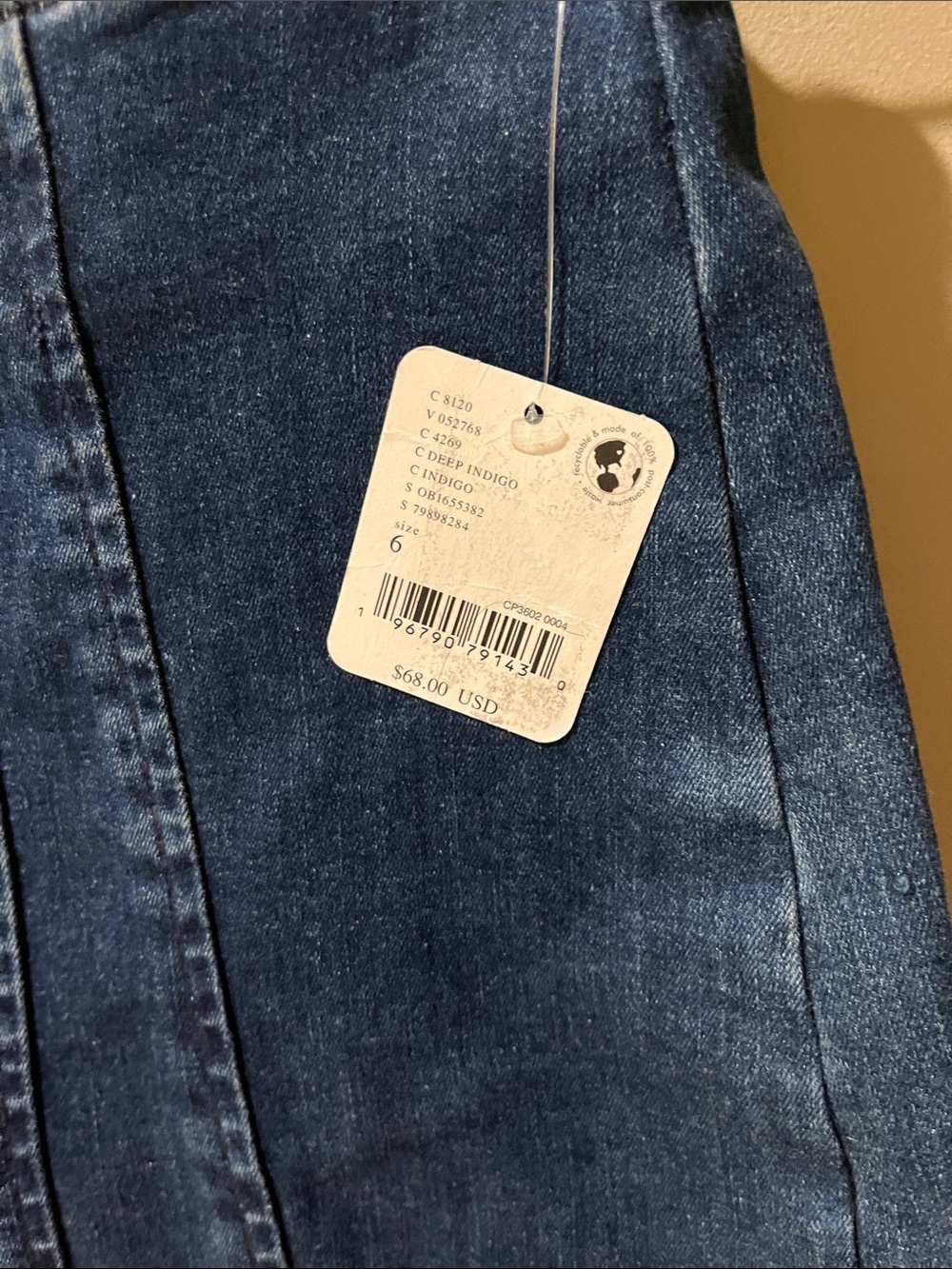 We The Free Dark Indigo Denim Front-Zip Mini Skirt - Picture 3 of 4